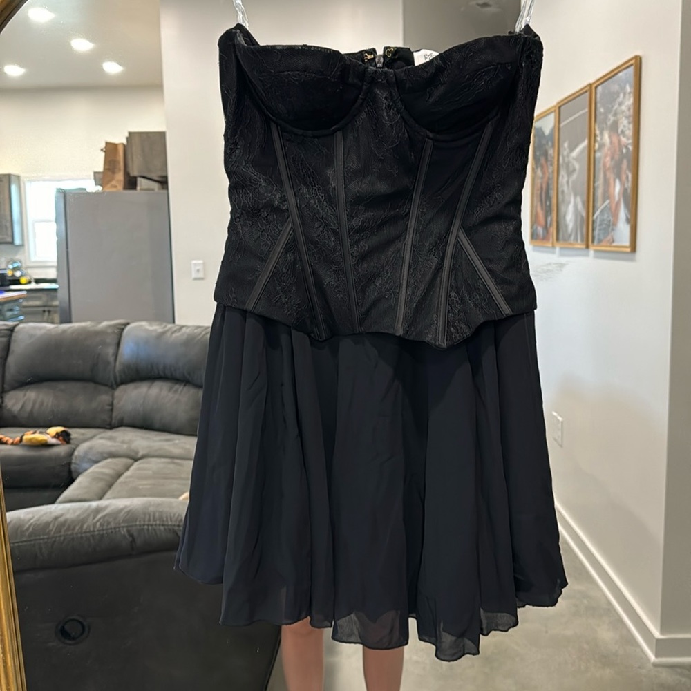 Oh Polly black corset dress